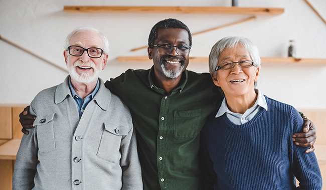 middle age men smiling