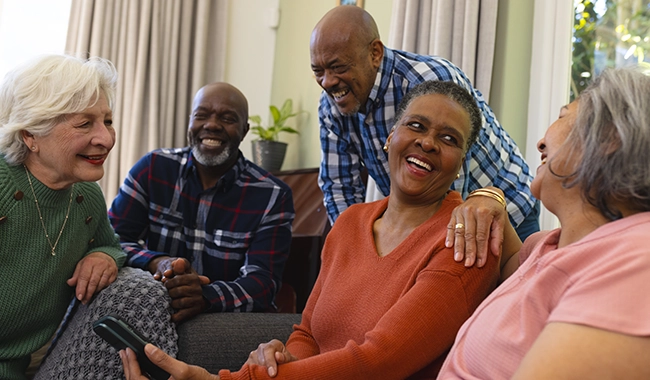 group of men and women middle aged, smiling